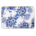 Blue Floral Design  Pet-Safe Bath Mat
