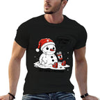 Everything Is Fine Just Having Meltdown Christmas Snowman  Heathered Texture T-Shirt