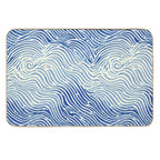 Abstract Linocut Ocean Wave Pattern  Repositionable Bath Mat