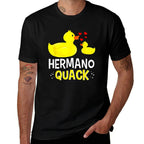 Hermano Quack Yellow Duck Baby Shower Spanish Brother Funny  Oversized Silhouette T-Shirt