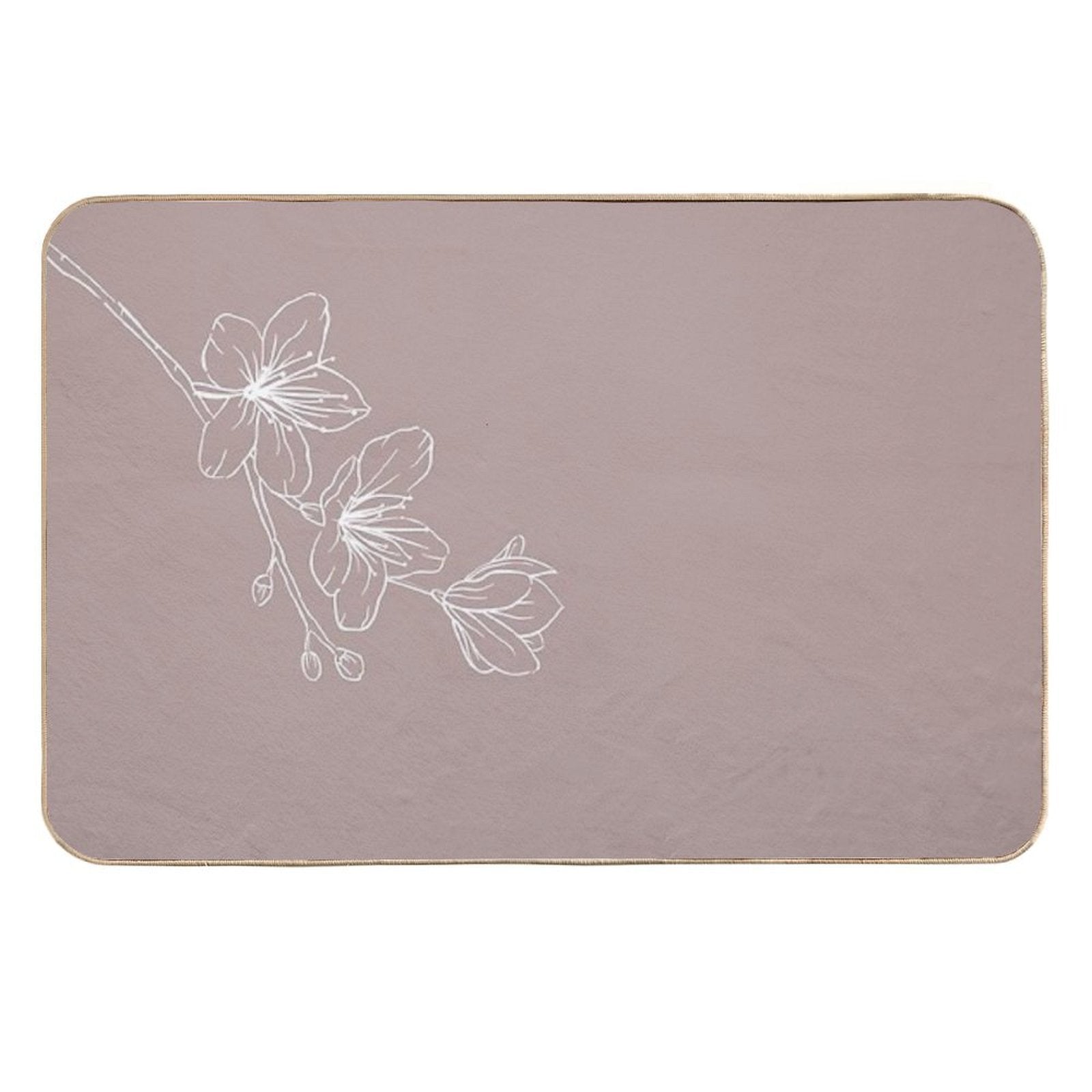 Minimal Flower Print Pink  Toxin-Free Bath Mat