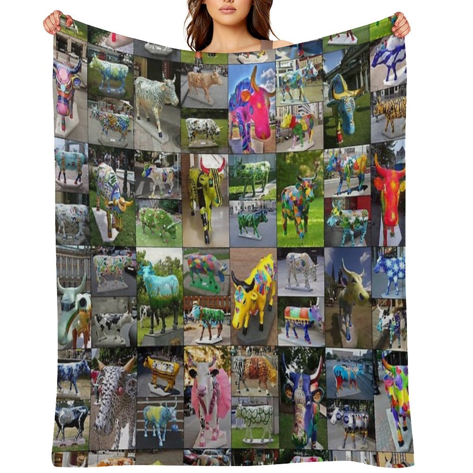 Cow Parade Machine-washable Throw Blanket