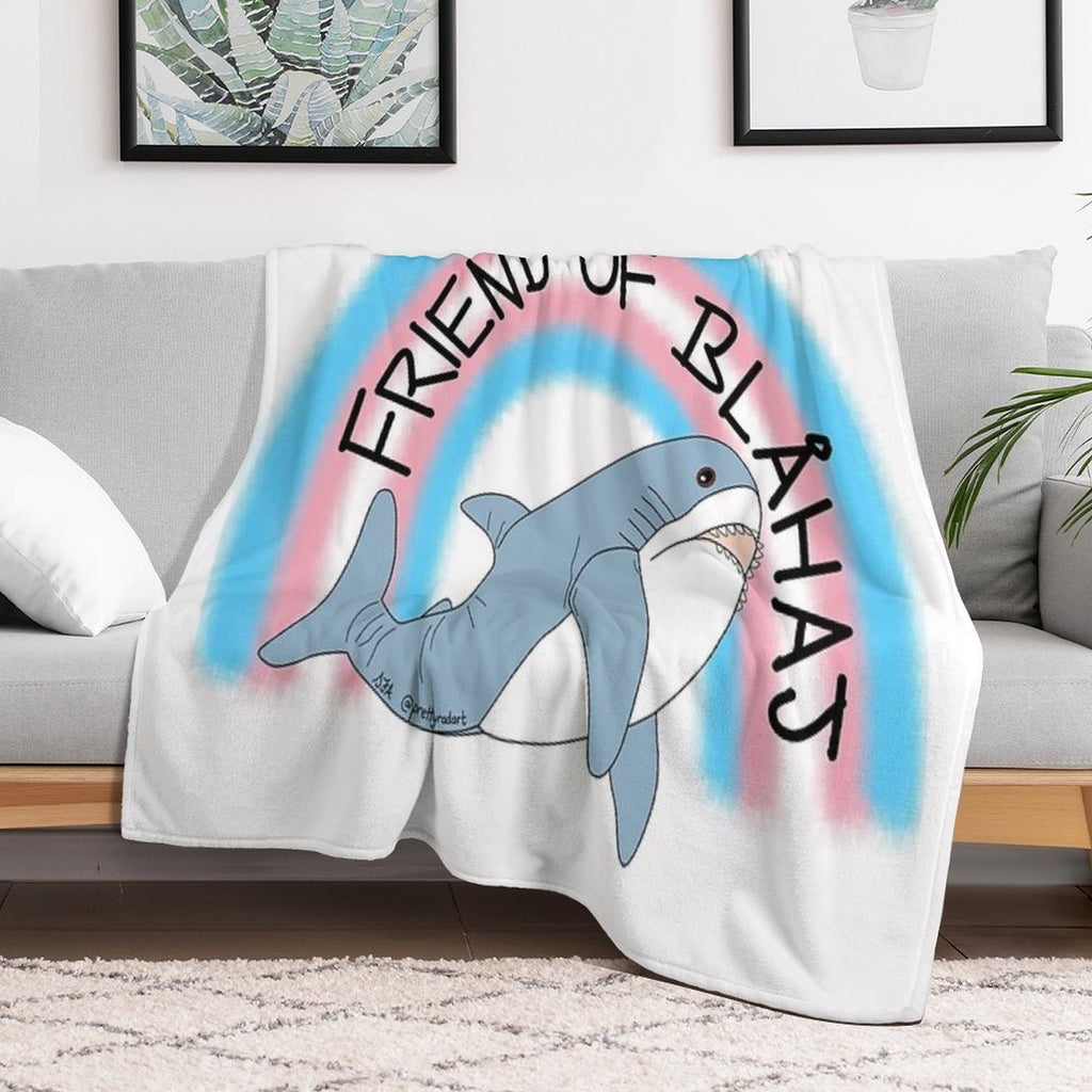 Friend of Blahaj Gift-ready Throw Blanket
