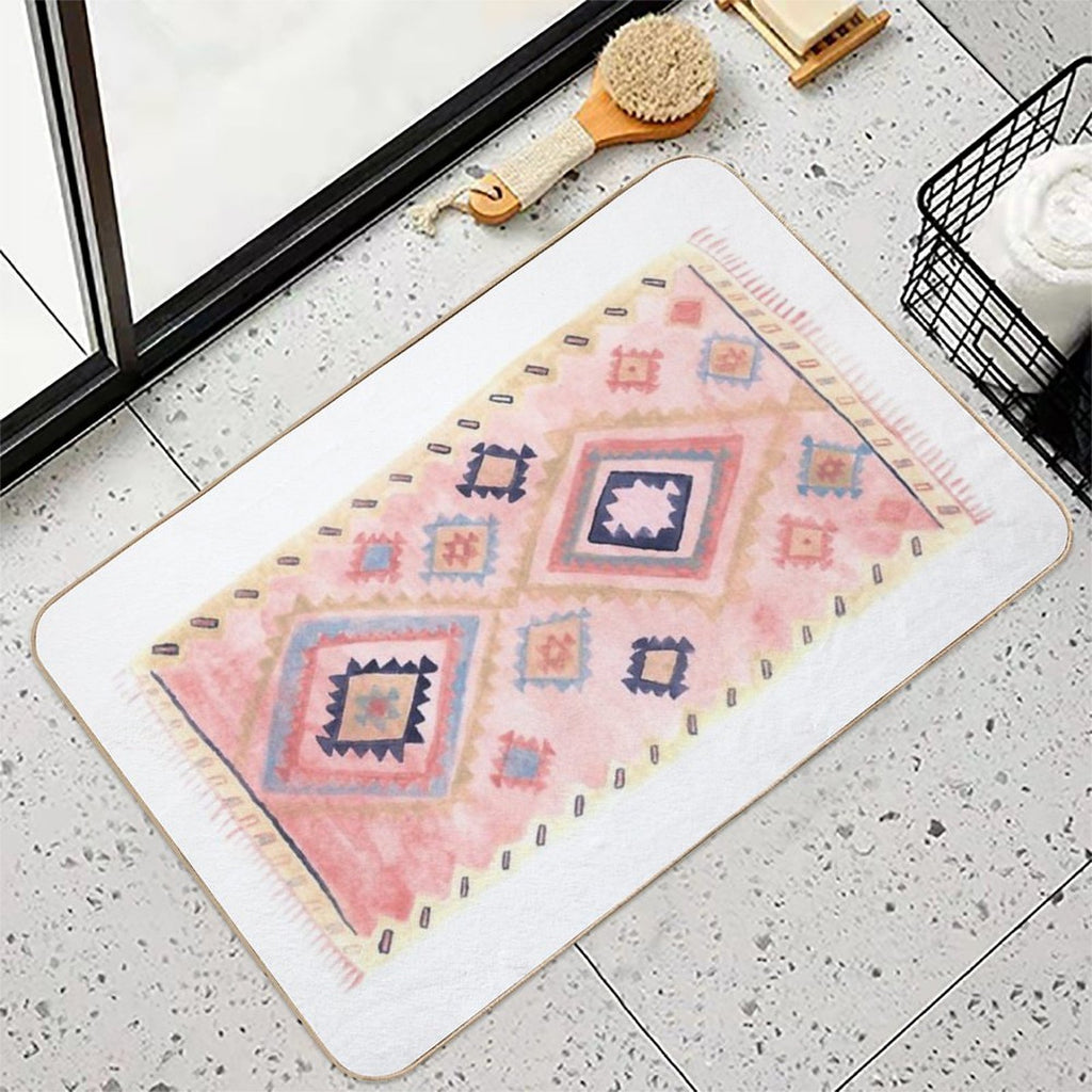 Pink Moroccan Rug  Eco-Friendly Bath Mat