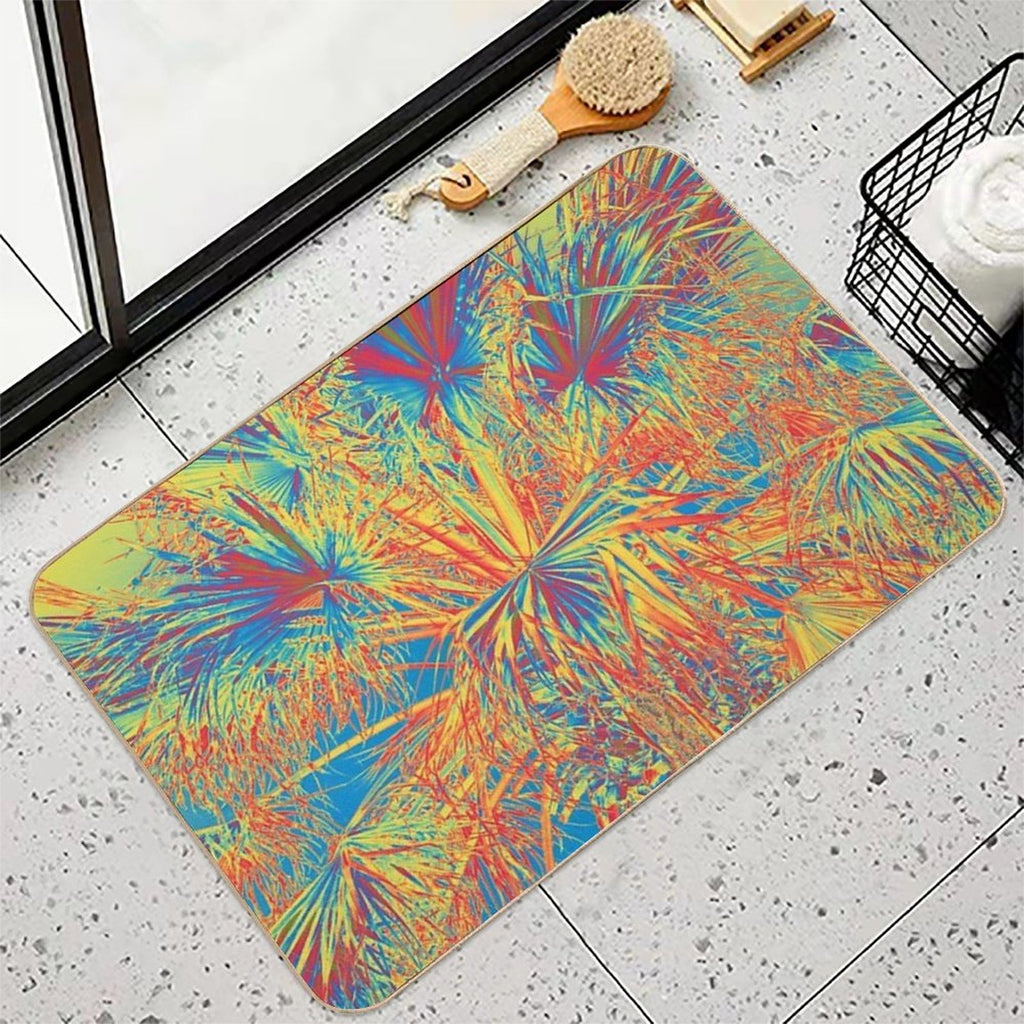 Palm Leaves Abstract  Stain-Proof Bath Mat