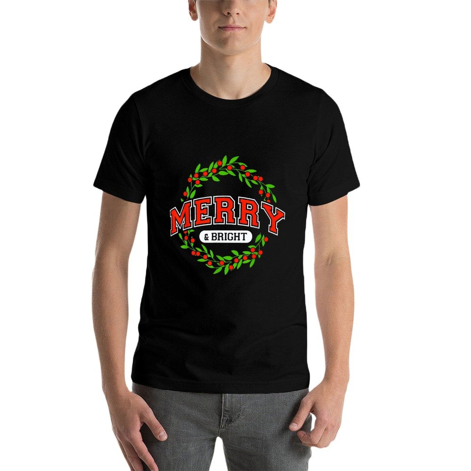 Merry And Christmas Bright Moody And Uptight Matching Couple  Summer-ready Fabric T-Shirt