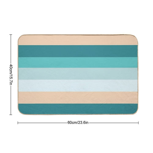 Beach Waves Color Palette, Blue Tones  Long-Lasting Bath Mat
