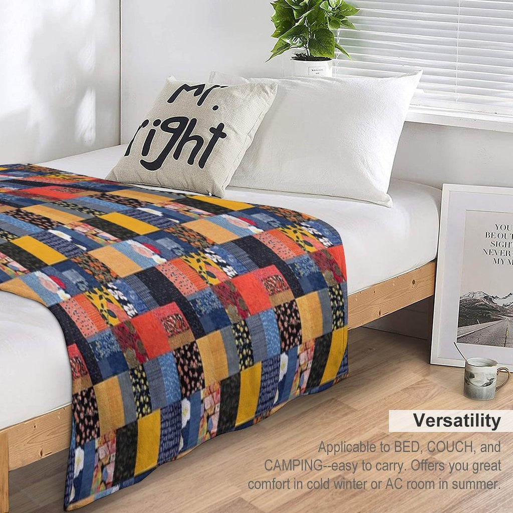 Timeless Korean Patchwork Wrinkle-free Throw Blanket
