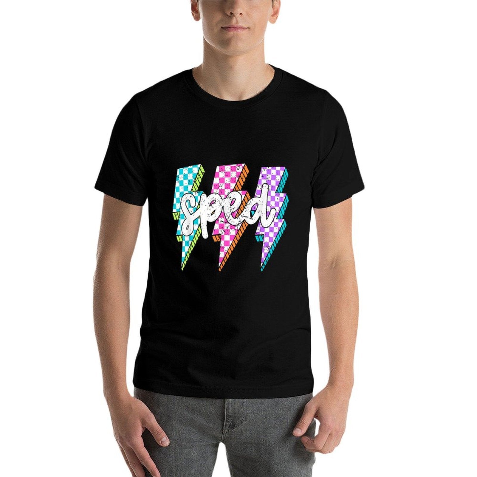 SPED Teacher Squad Lightning Bolt Special Education  Moisture-wicking T-Shirt
