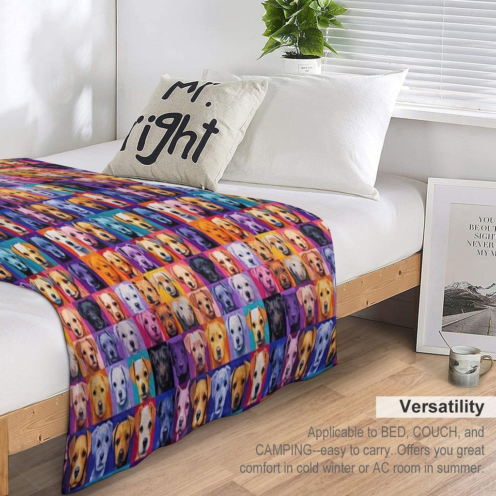 Dogs Pattern Anti-pilling Throw Blanket