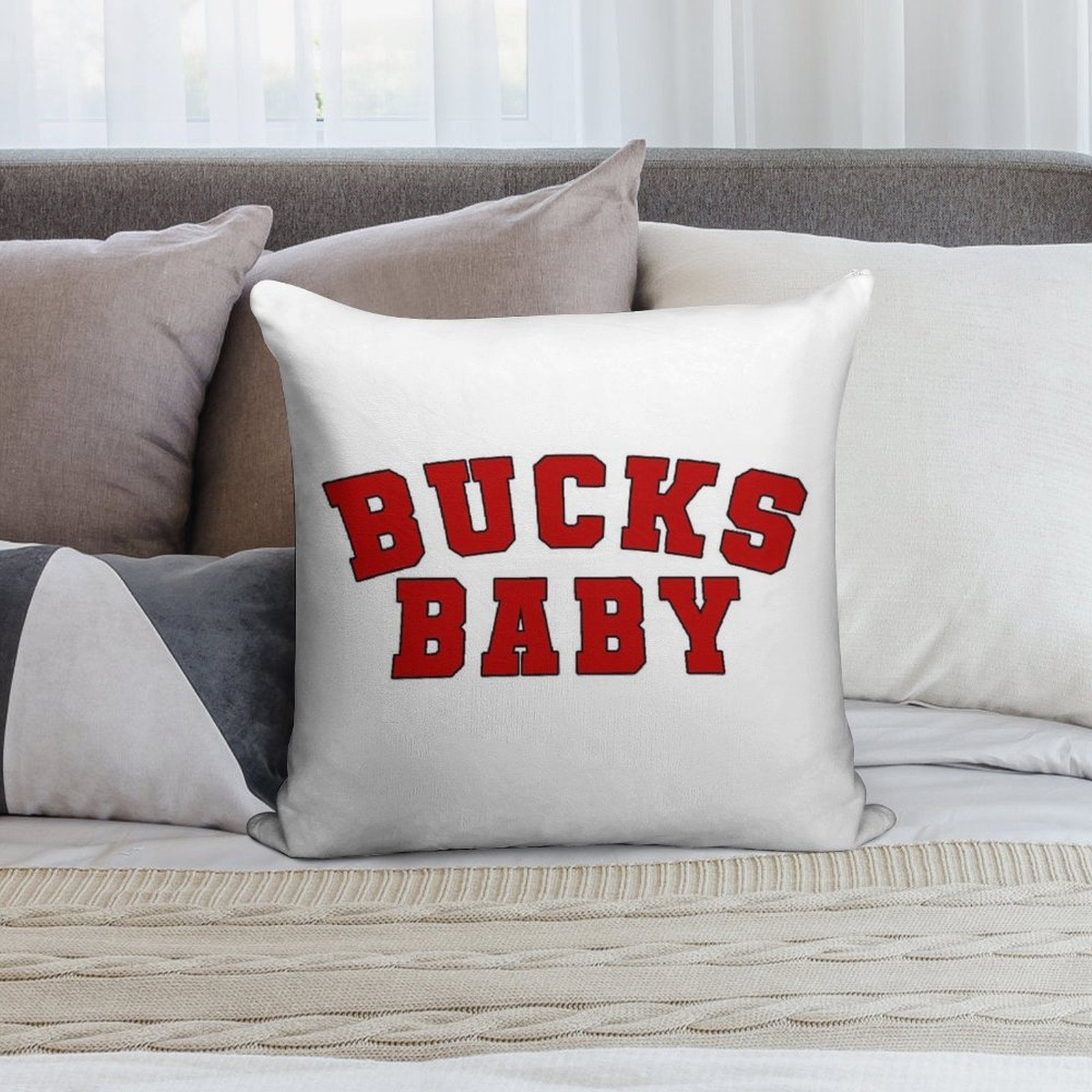 Bucks Baby Soft Reinforced Edging Throw Pillow