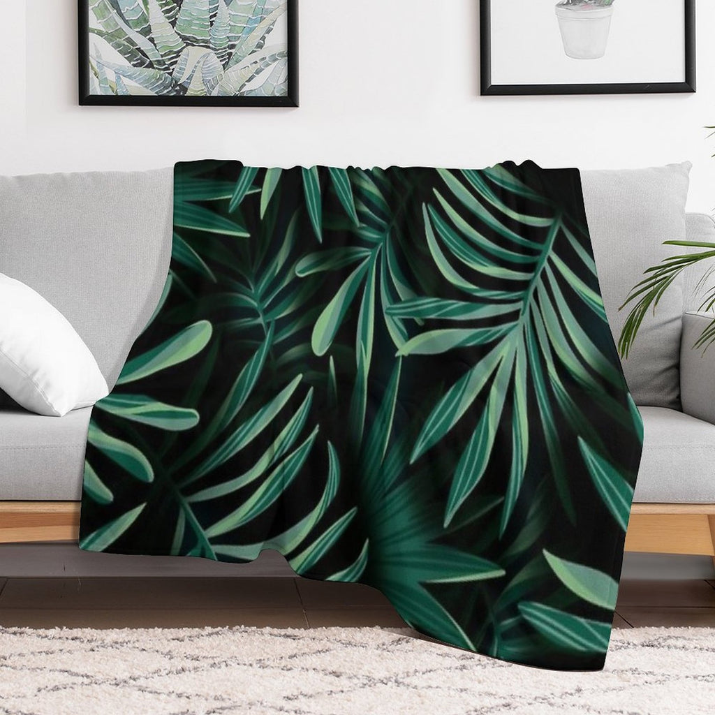 Monstera Leaves Multi-functional Throw Blanket