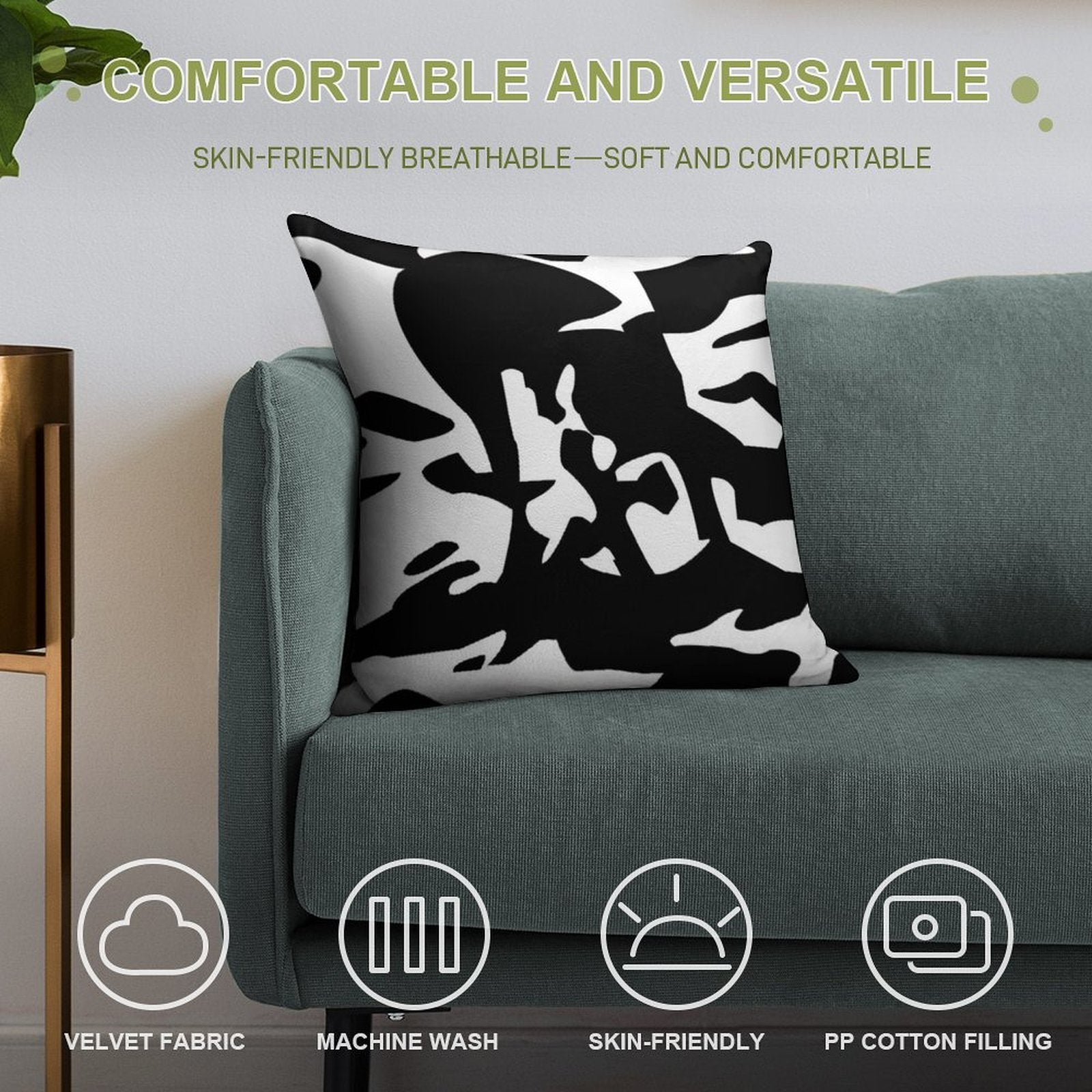 Funyarinpa Soft Washable Throw Pillow