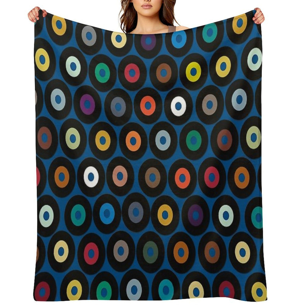 VINYL Blue Easy Care Throw Blanket