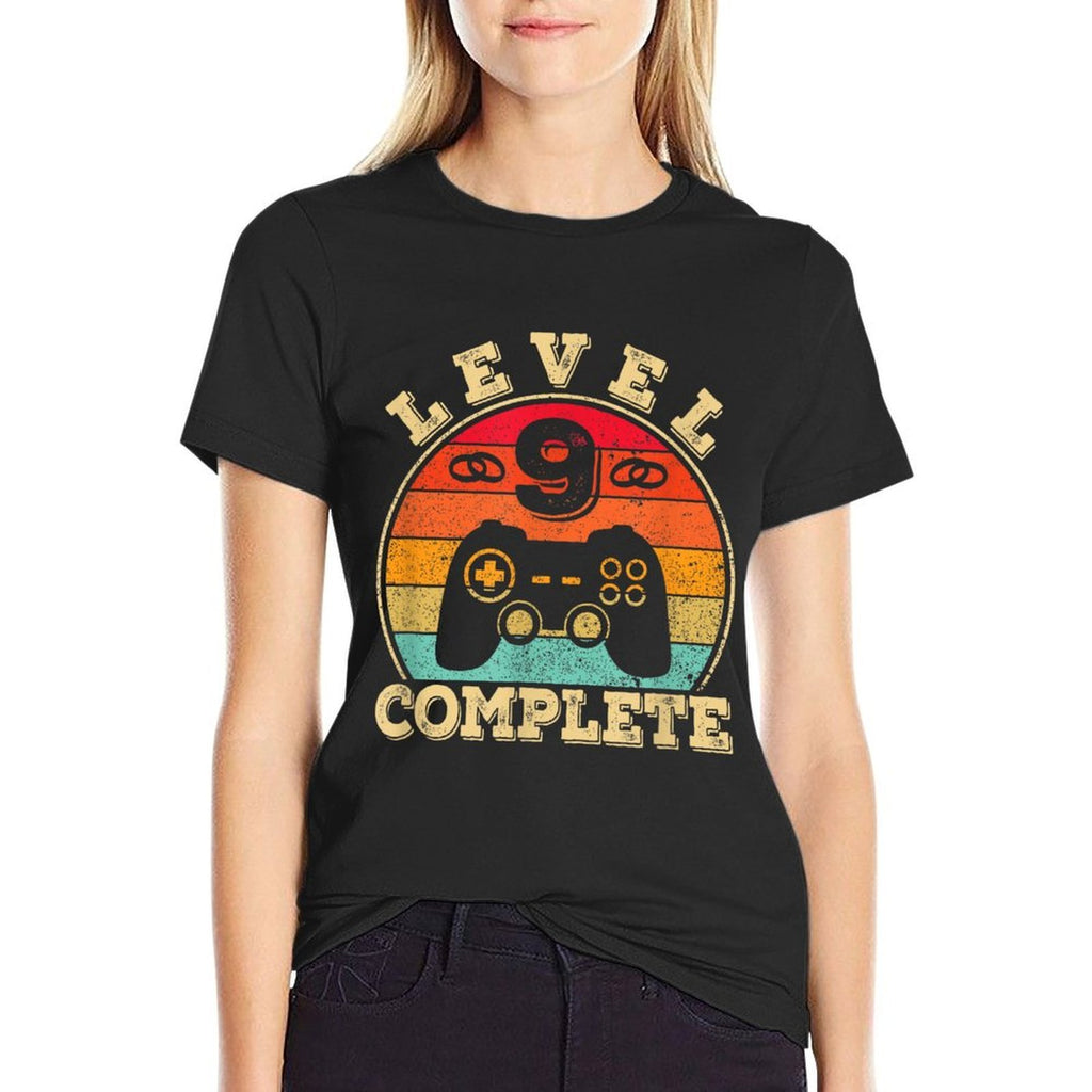 9th Wedding Anniversary - 9 Years Married - Level 9 Complete  Heathered Texture T-Shirt
