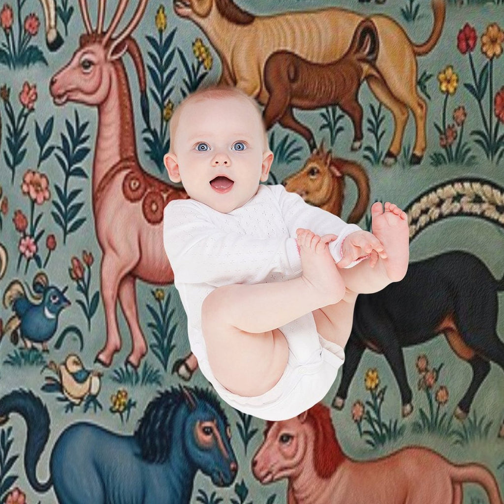 Whimsical Beastly Animals Wrinkle-free Throw Blanket