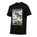 Immigrants Make America Great Floral Flower Human Rights  Fade-proof Color T-Shirt