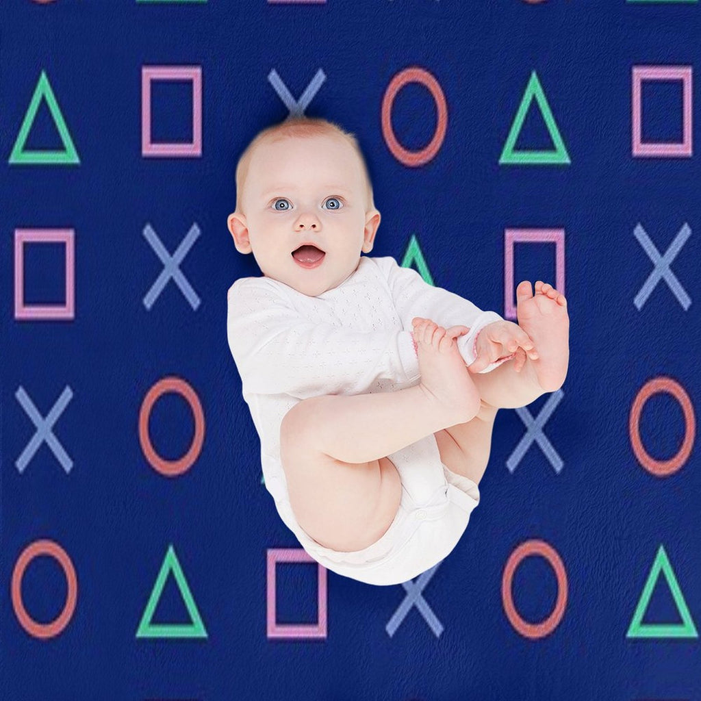 Blue Madness Playstation Controller Buttons Icon All-season Throw Blanket