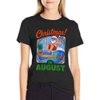 Christmas In August Summer Vacation Funny Santa Men Women  Summer-ready Fabric T-Shirt