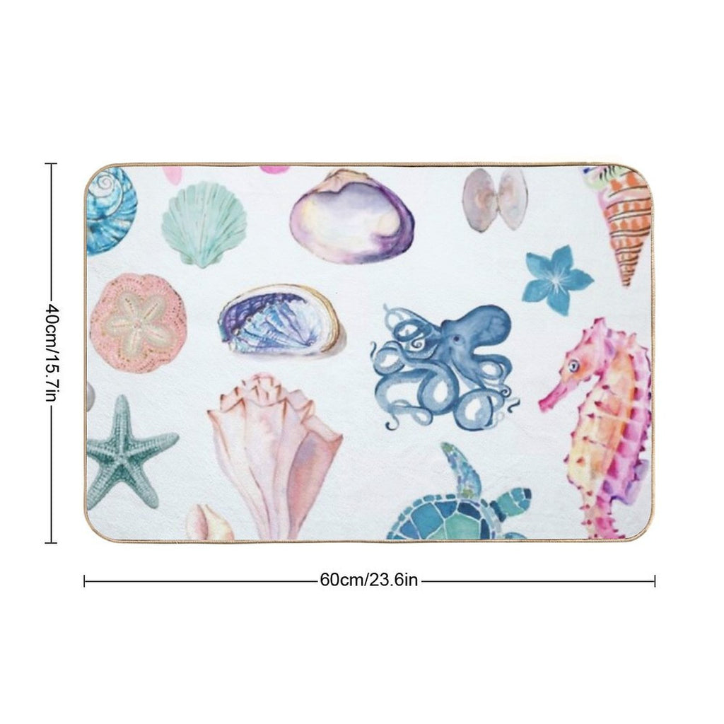 Preppy Beach 2  Fade-Resistant Bath Mat