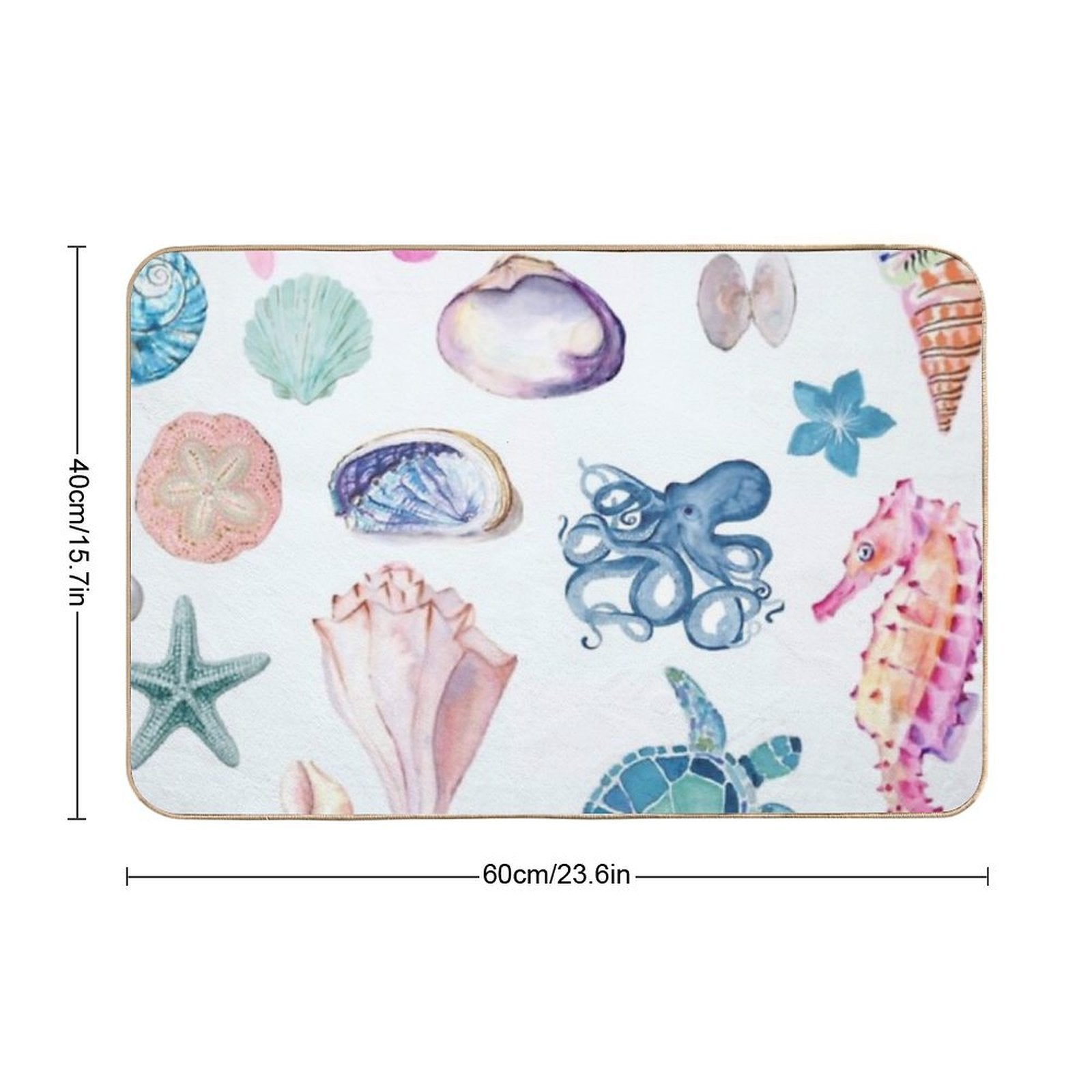 Preppy Beach 2  Fade-Resistant Bath Mat