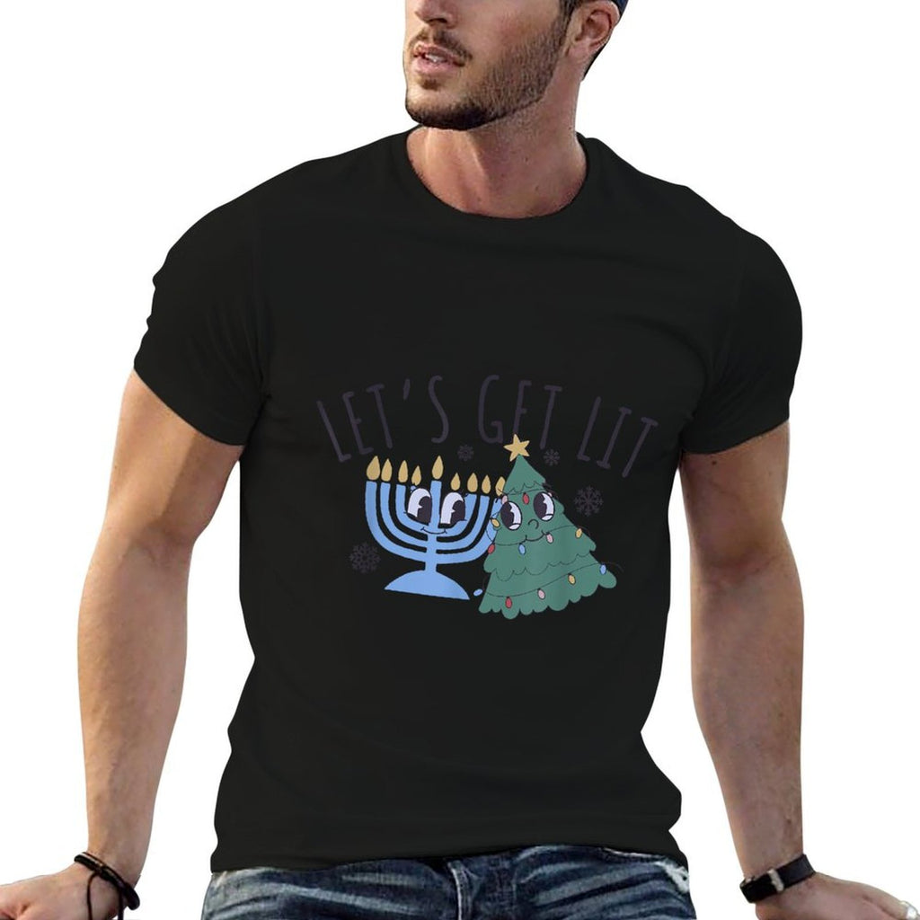 Lets Get Lit Chrismukkah Hanukkah Christmas Matching Family  Breathable T-Shirt