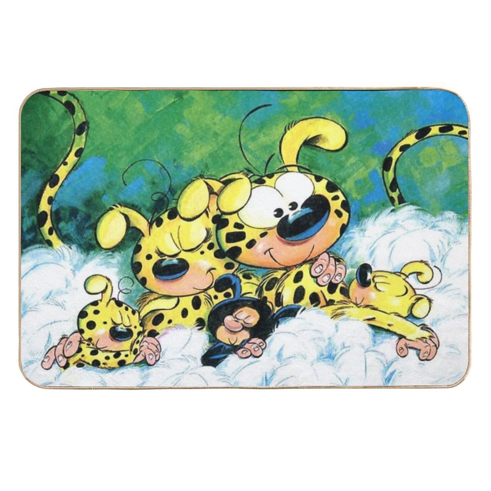 Marsupilami with Family Sleeping  Absorbent Bath Mat