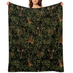 Mystic Botanical Vintage Forest Night Animals Nightgarden Gift-ready Throw Blanket