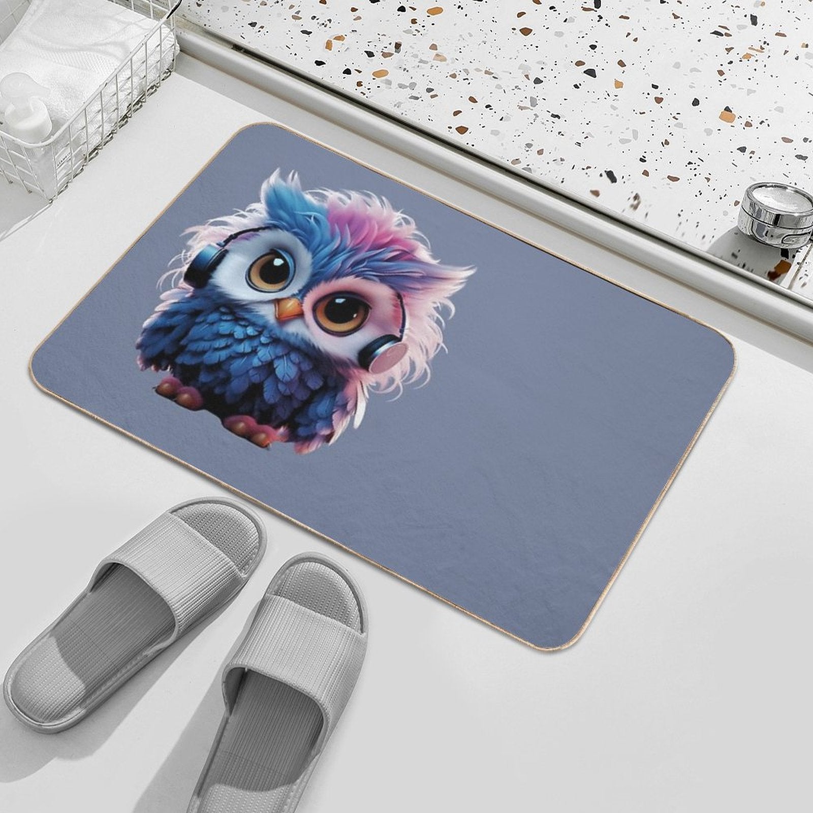 Cutie Owl #2  Absorbent Bath Mat