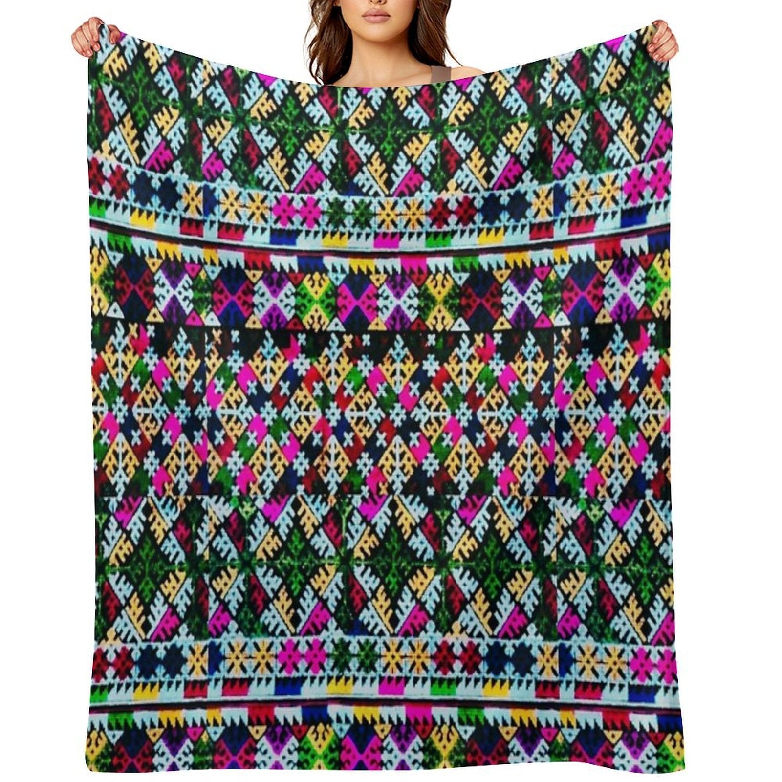 Iu Mien Trendy  Embroidery Easy Care Throw Blanket