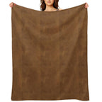 Brown Leather Anti-pilling Throw Blanket