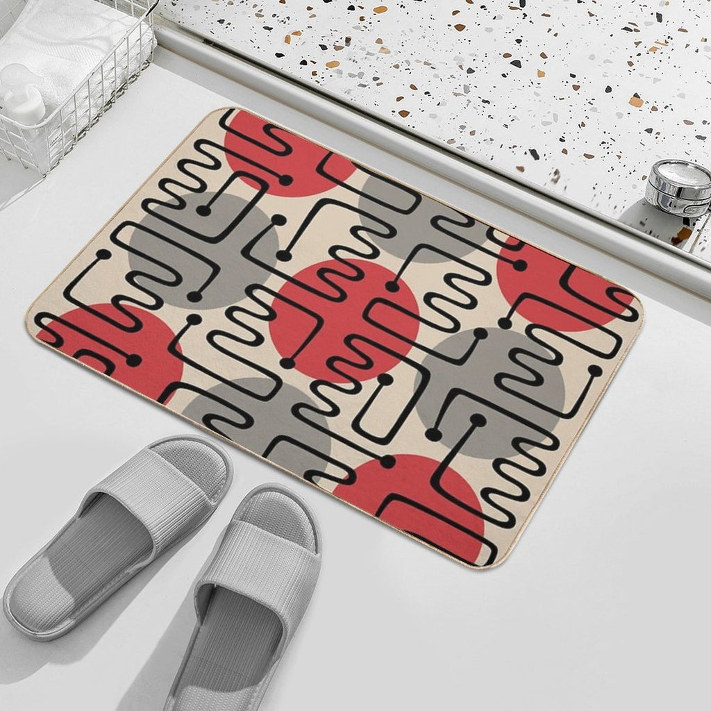 Mid Century Modern Atomic Polka Dot Pattern 231  Slip-Resistant Bath Mat