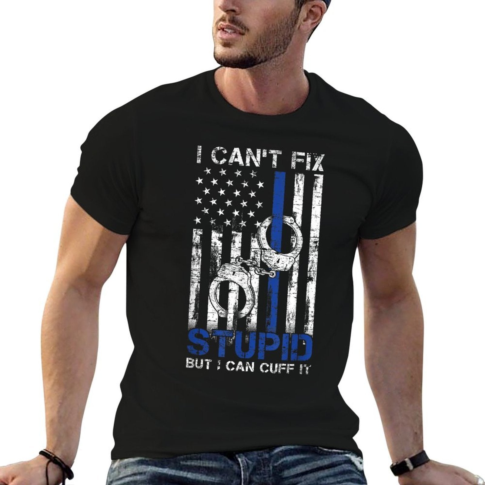 Funny Police Officer Gift Law Enforcement Police  Slim-fit Cut T-Shirt