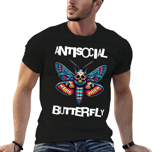 Antisocial Butterfly, Funny, with A Death Head Moth  Relaxed-fit T-Shirt