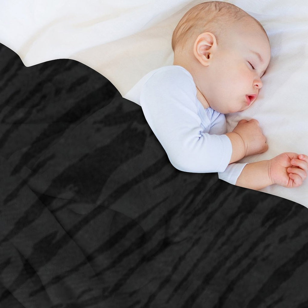 Distressed Black Zebra Print Versatility Throw Blanket