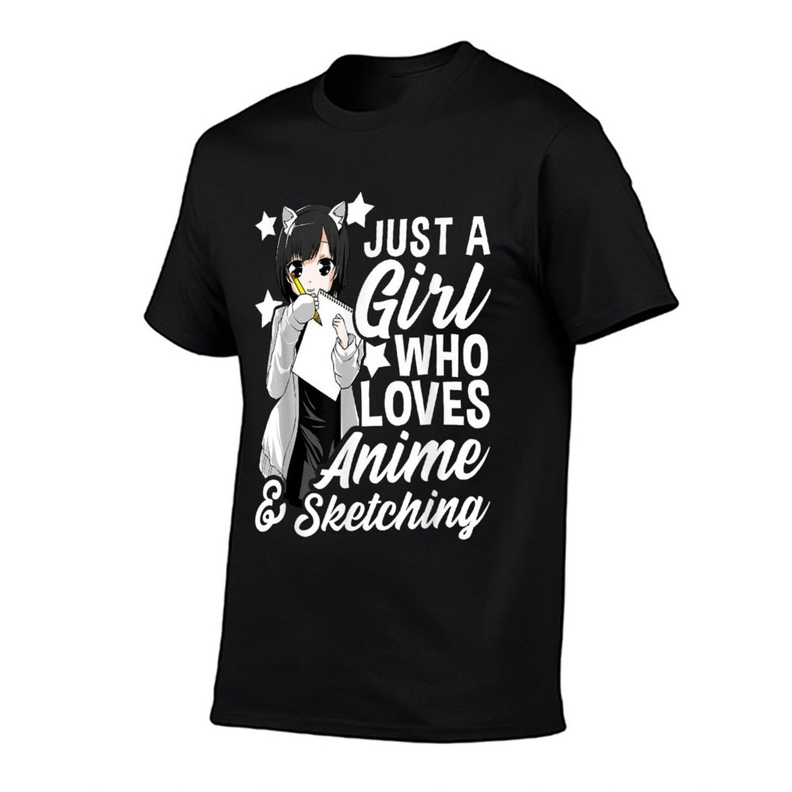 Anime Girl Just A Girl Who Loves Anime And Sketching Drawing  Moisture-wicking T-Shirt