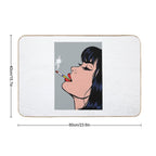 Take It Easy Nothing Is Under Control , Smoking Comic Girl ,cigarette Comic Girl ,  Odorless Bath Mat