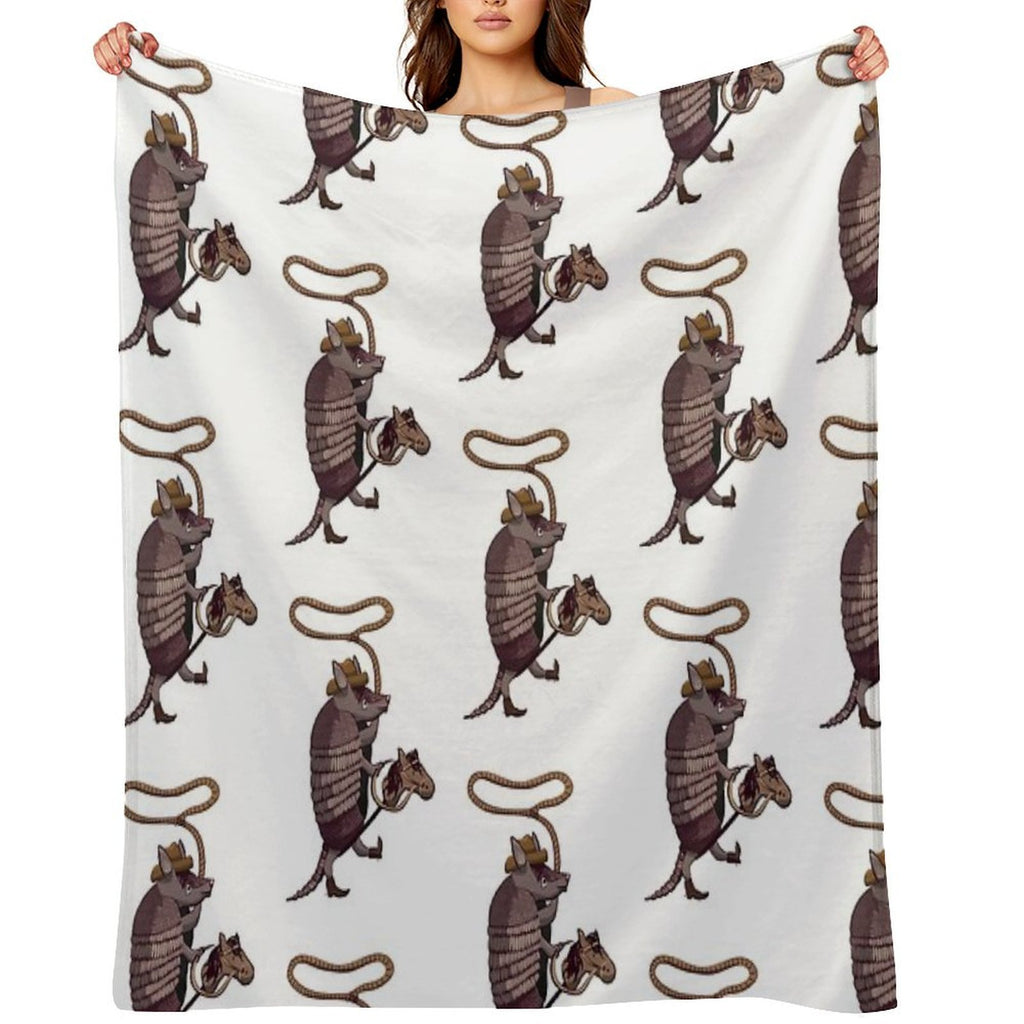 Armadillo Cowboy Durable Throw Blanket