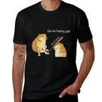 Go to Horny Jail - Cheems Doge Meme for Men Women  Cotton T-Shirt