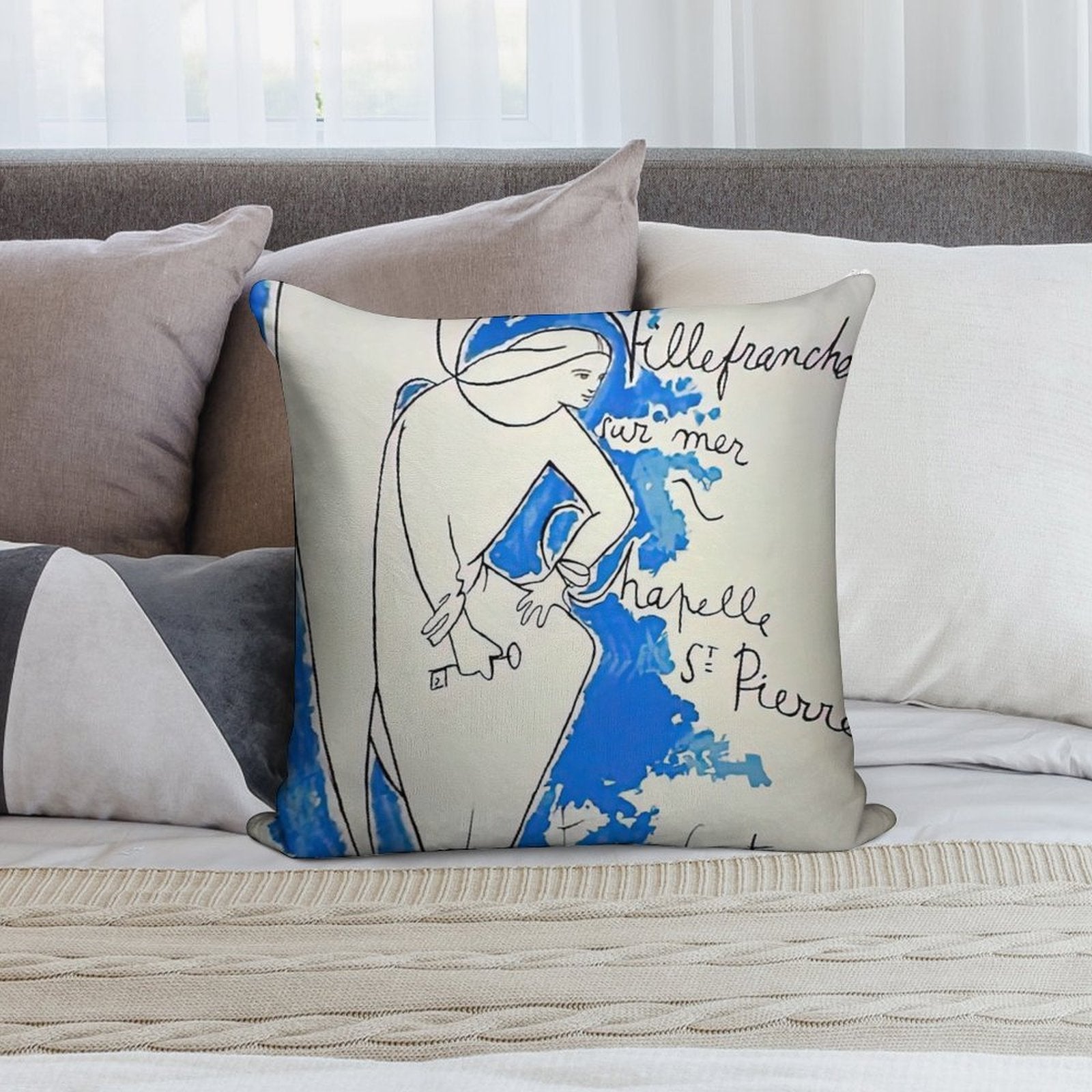 Jean Cocteau Artwork Soft Home Decor Throw Pillow