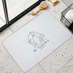 Be Flexible Kawaii Cat MinimalistSimple Art  Dirt-Trapping Bath Mat