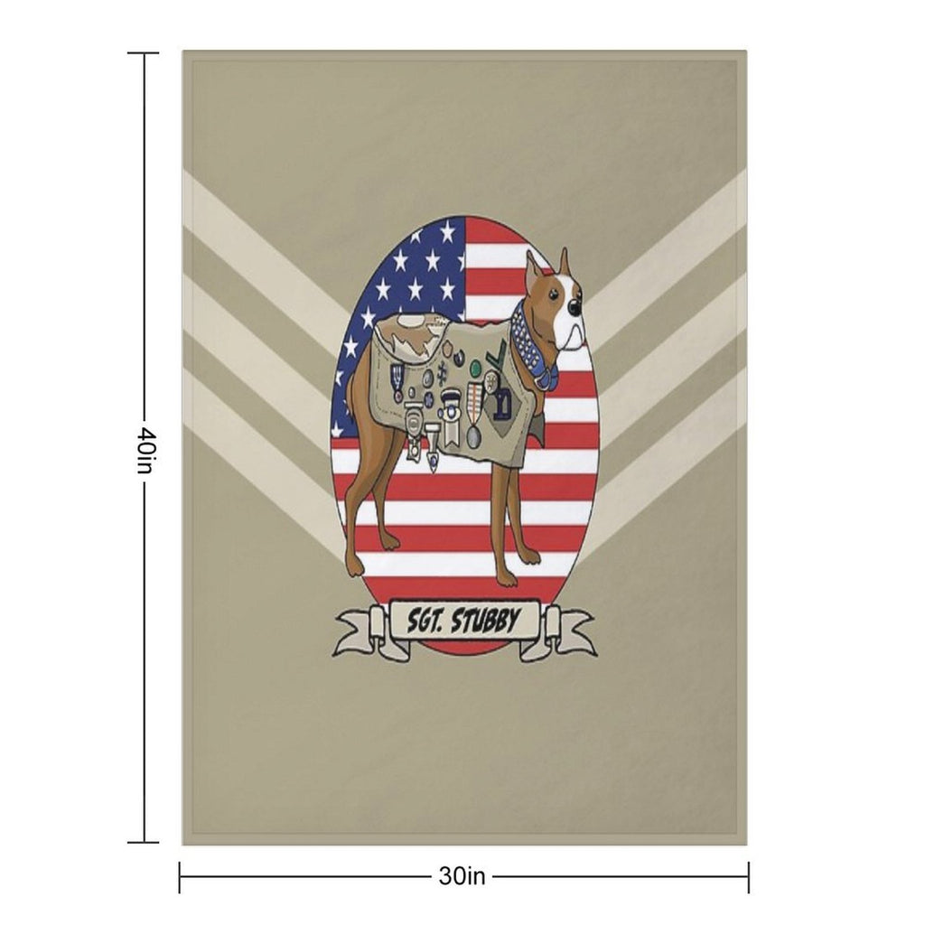 Sergeant Stubby Dog Hero of World War I Beige And Stripes Velvety-soft Throw Blanket