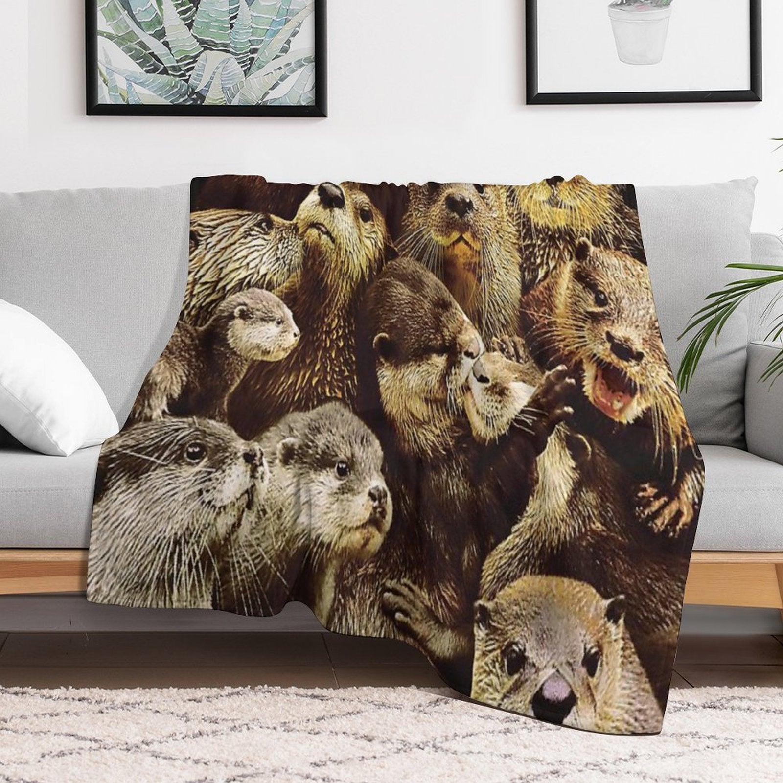 Otters Gift-ready Throw Blanket