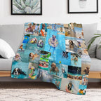 Summer Fun Dog Collage Gift-ready Throw Blanket