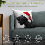 Merry Christmas Cocker Soft Washable Throw Pillow