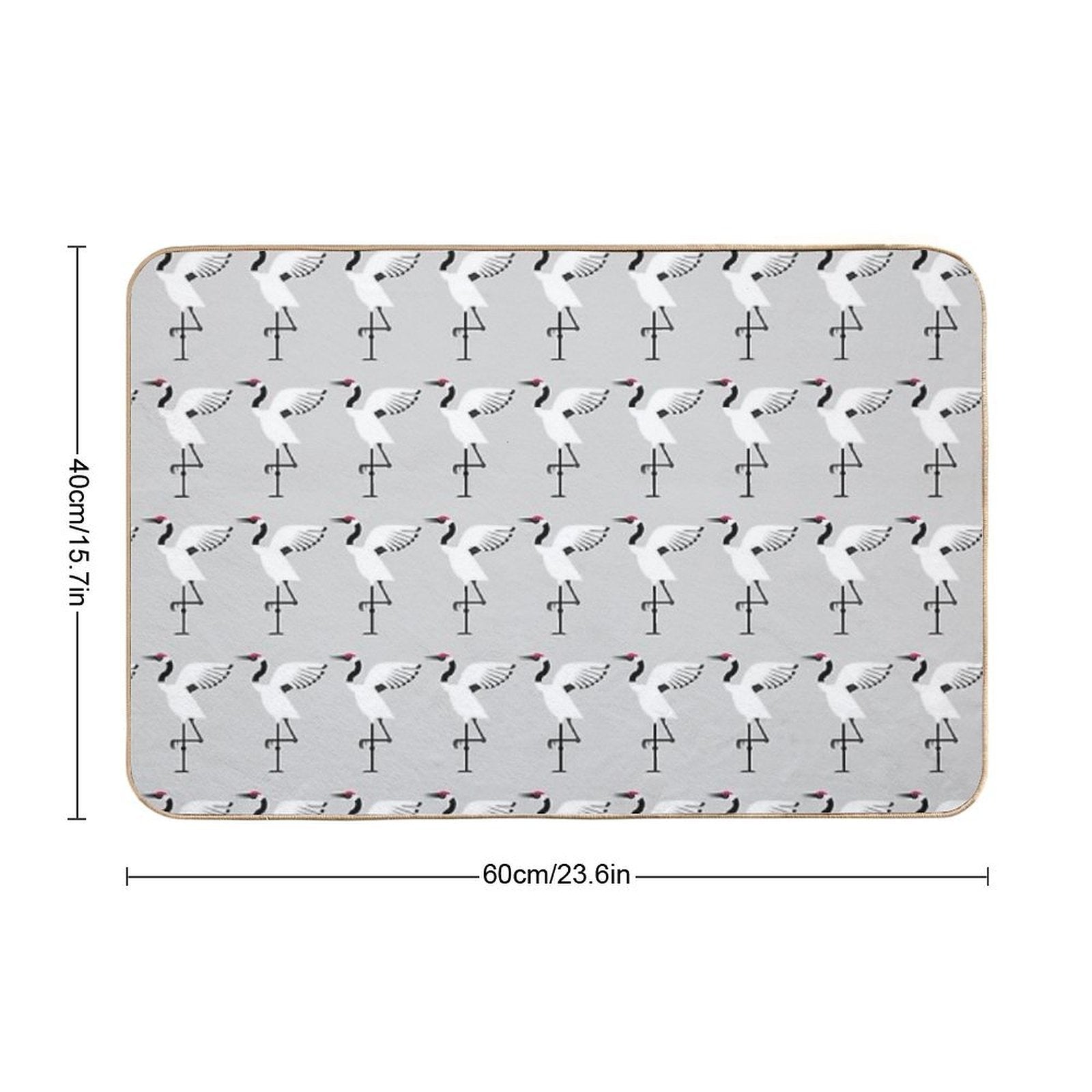 Minimal Red-crowned Crane (Grus Japonensis)  Rapid-Drying Bath Mat
