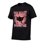 Funny Cats Humor The Beast Inside Me Cute Silly Cat Meme Men Women  Wrinkle-resistant T-Shirt