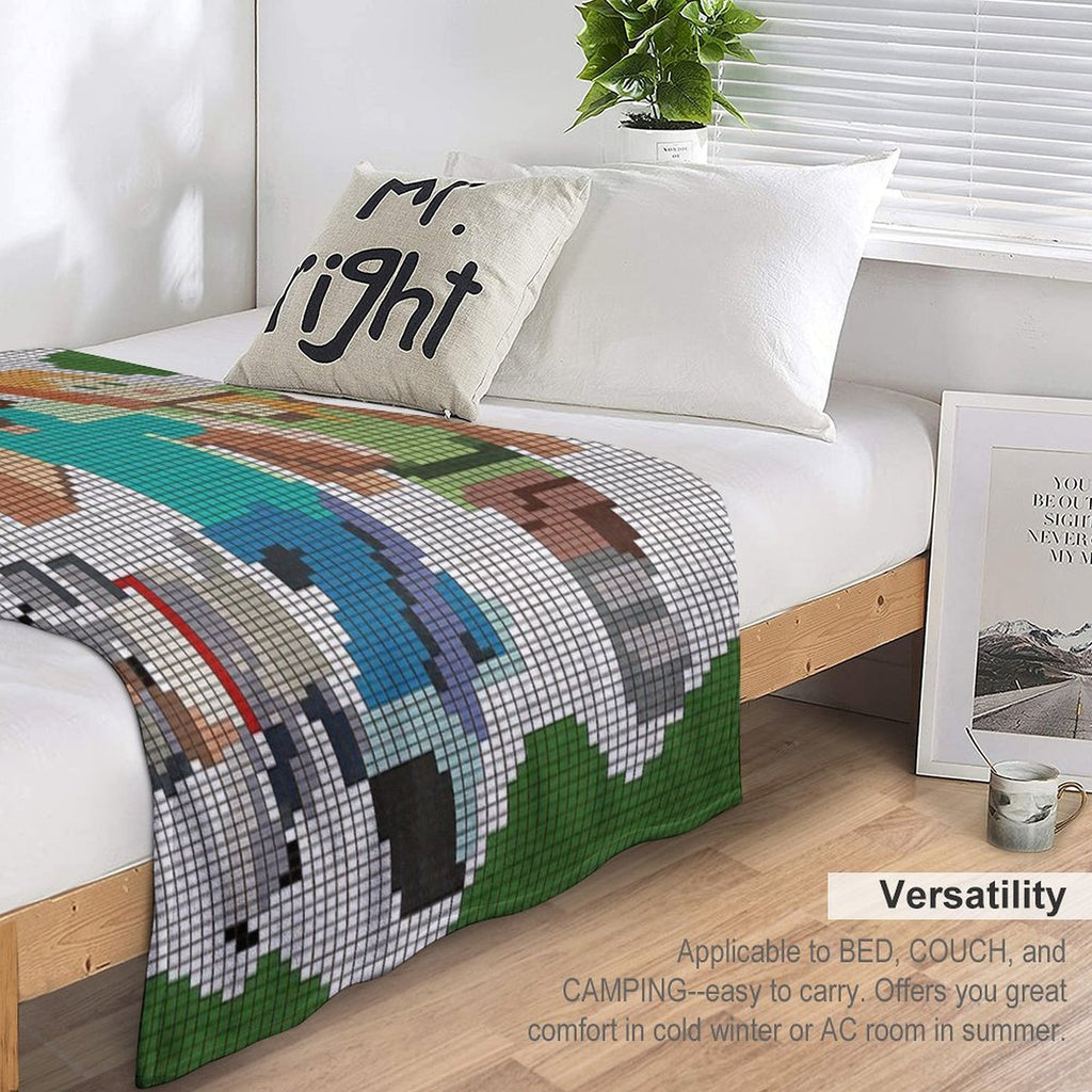 Steve And Alex Minecraft Theme Wrinkle-free Throw Blanket