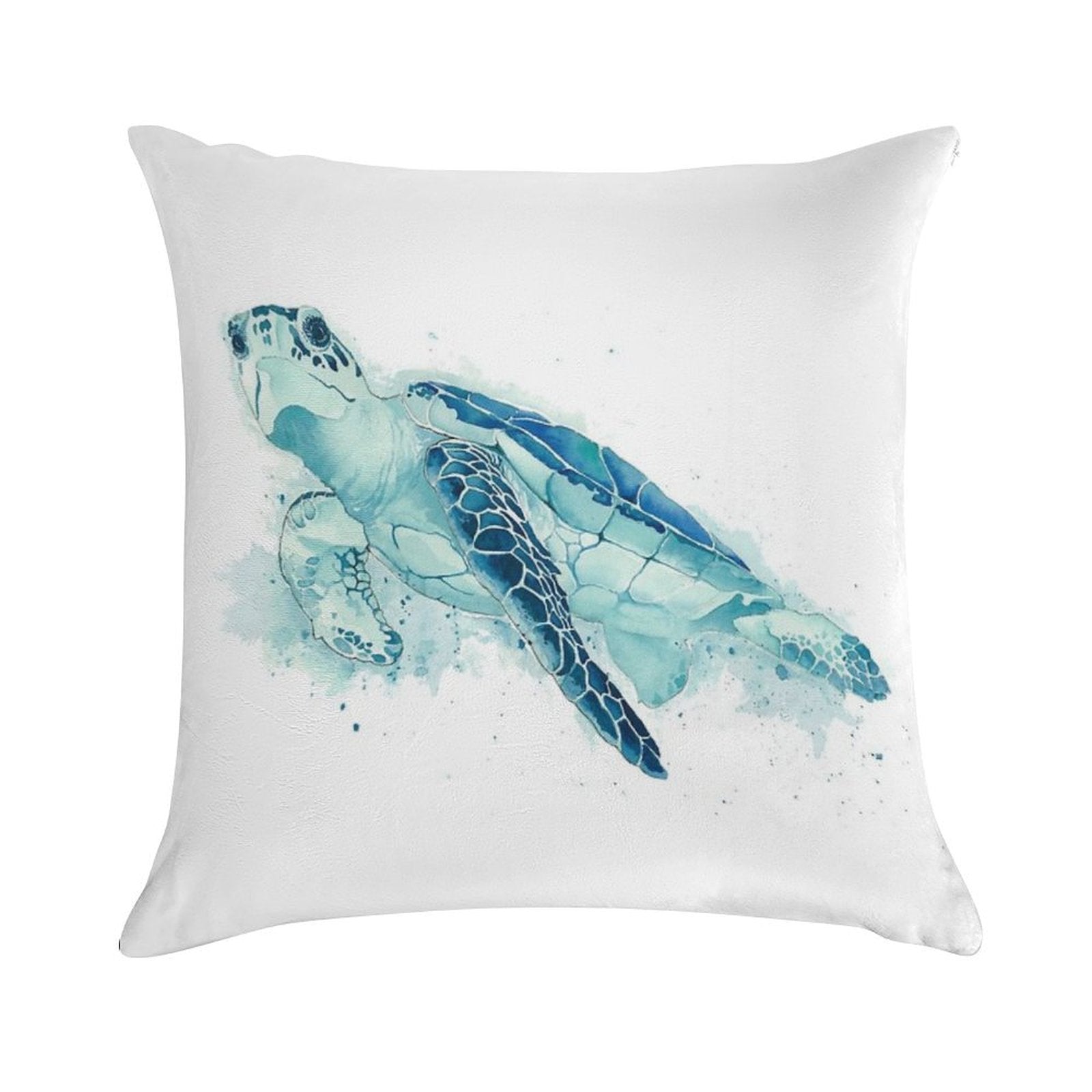 Watercolor Sea Turtle Soft Anti-Pilling Throw Pillow