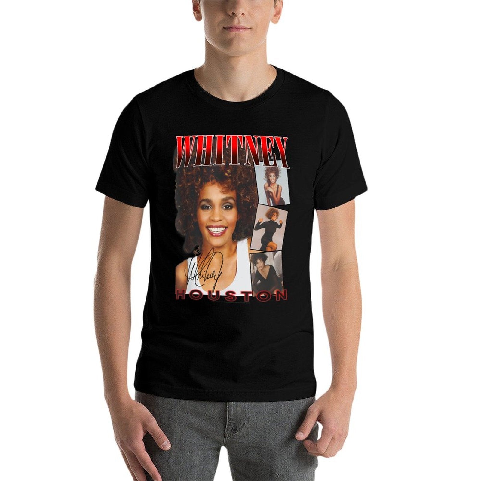 Whitney Houston Face Photos Comfortable T-Shirt
